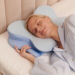 Person sleeping on Derila Ergo ergonomic pillow